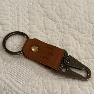 Portland Leather Tan Key Holder with Metal Clip